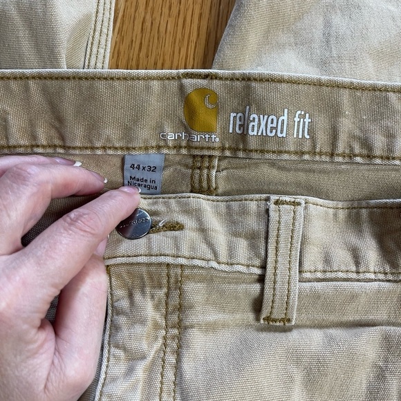 Carhartt Men’s Canvas Relaxed Fit Cargo Work Utility Pants Size 44x31 - Picture 7 of 9